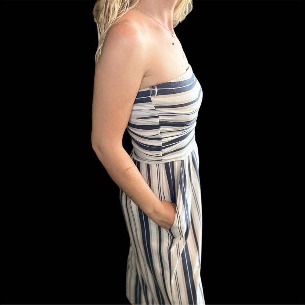 Tube Top Style Jumpsuit. Striped and super soft and stretchy!